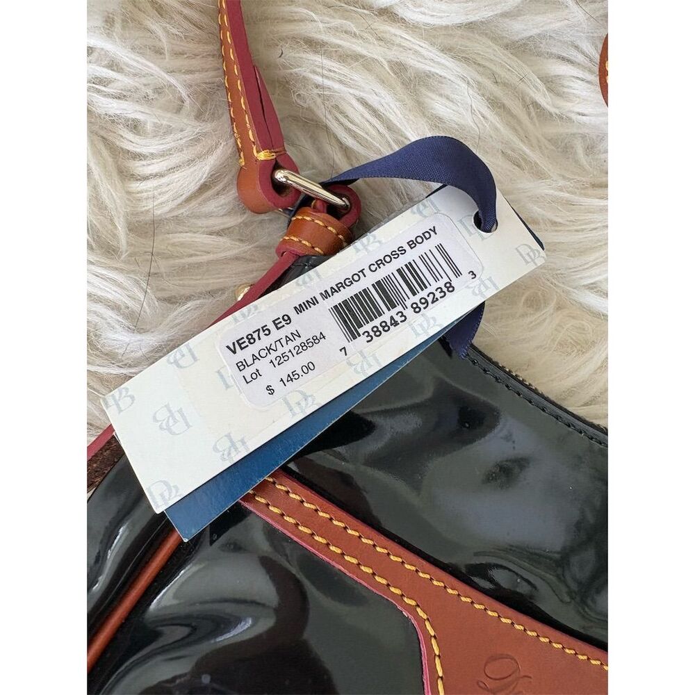 Dooney & Bourke Mini Margot Crossbody Bag Black/Tan Leather Women's New with Tag - Picture 3 of 10